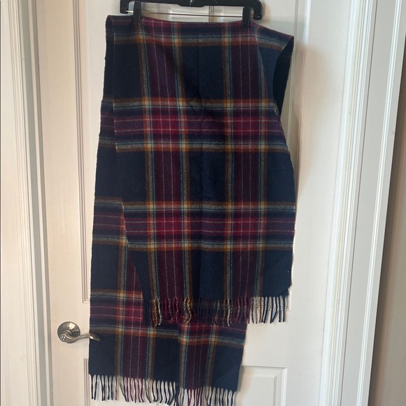 J Crew by Moon Merino Wool Plaid Fringe Scarf - Picture 1 of 4